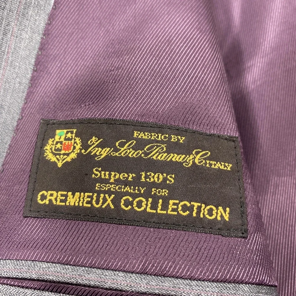 Cremieux Loro Piana Suit Jacket Mens 46 Gray Wool Blazer Single-Breasted‎